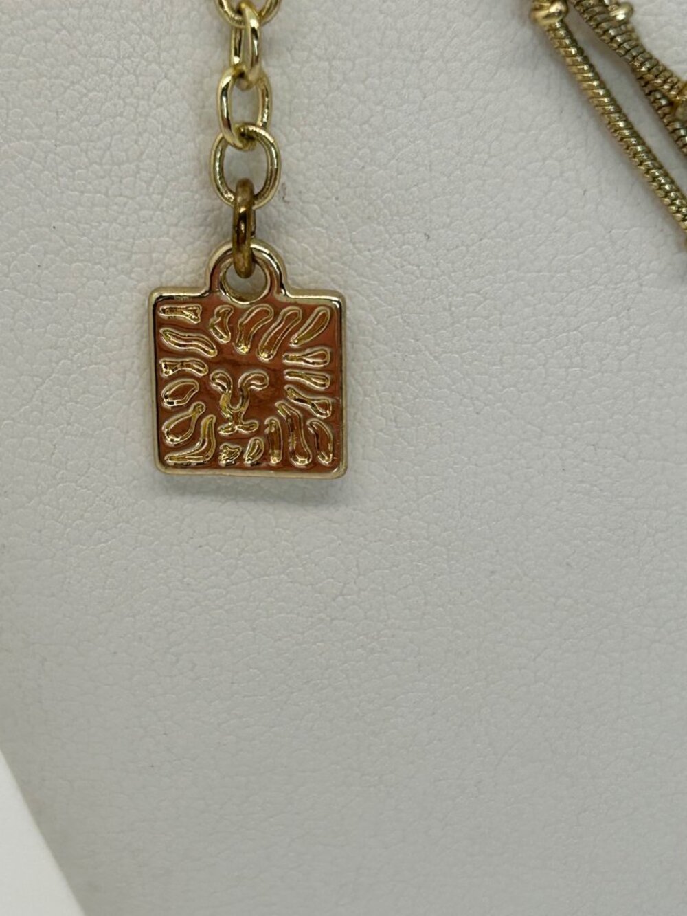 Anne Klein Gold-Tone Necklace Bib Multi-Strand Lavender Crystal Drop Statement - Picture 7 of 12
